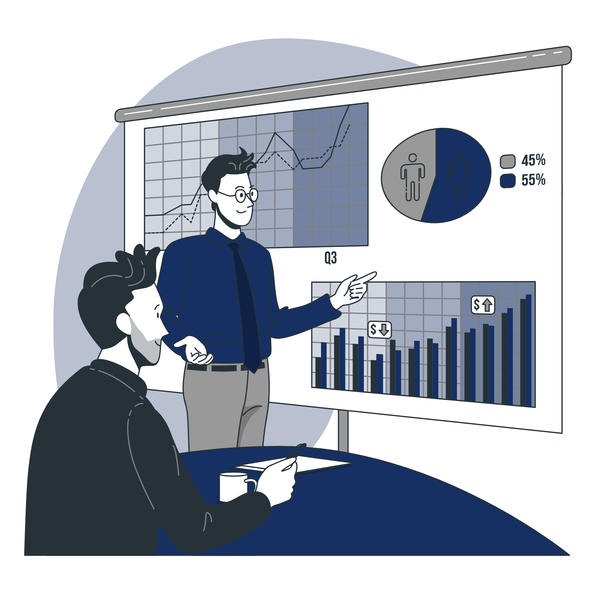 Professionista che utilizza software Progres Informatica